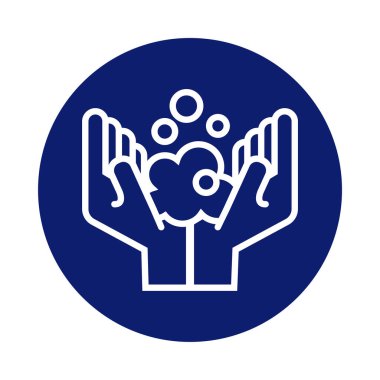 Eller köpük blok biçimi simgesiyle yıkılıyor