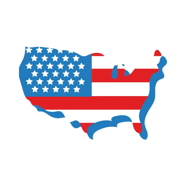 Usa map with flag flat style — Stock Vector