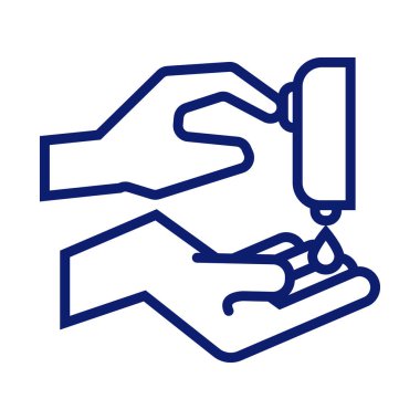 Sabun dağıtıcı satır simgesi ile elleri yıkama