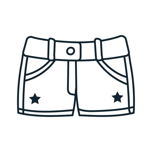 Shorts quentes com estrelas independência dia linha estilo — Vetor de Stock