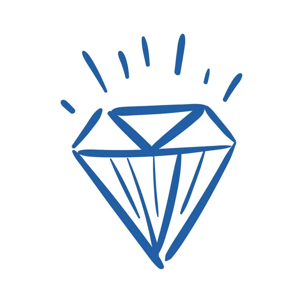 Diamant rock hand te trekken stijl pictogram — Stockvector