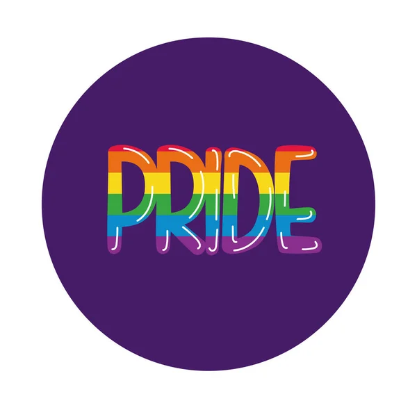 Gay orgoglio lettering blocco stile — Vettoriale Stock