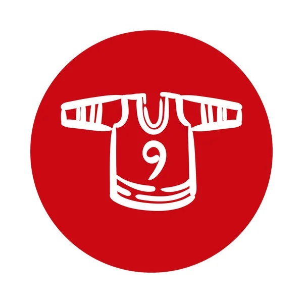 Hockey deporte camisa bloque estilo icono — Vector de stock