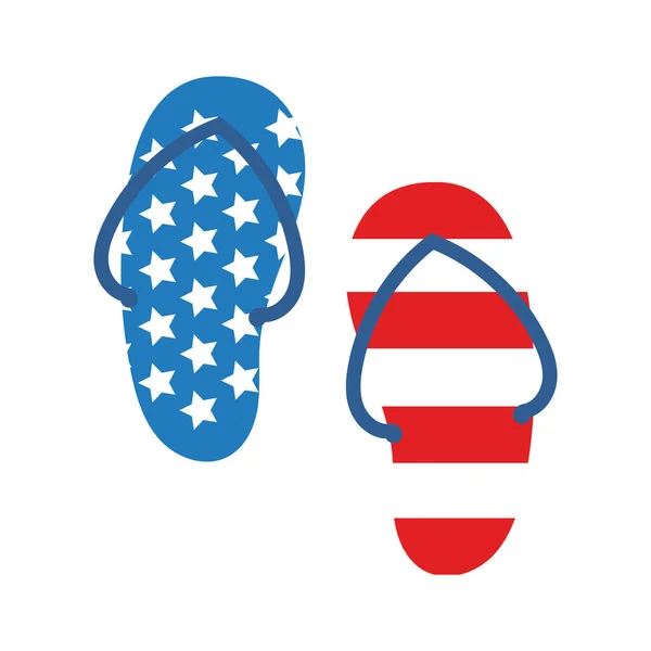 Sandaler med usa flagga platt stil — Stock vektor
