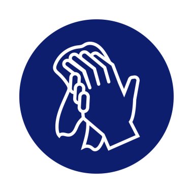 Eller havlu bloğu stili simgeyle yıkılıyor