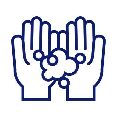 Köpük çizgi simgesi ile elleri yıkama