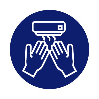 Kurutucu blok biçimi simgesiyle eller yıkılıyor