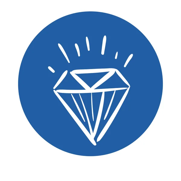 Icono de estilo bloque de roca de diamante — Vector de stock