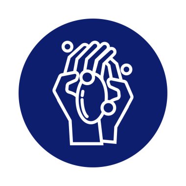 Sabun engelleme simgesi ile elleri yıkama