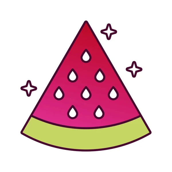 Melancia fruta fresca ícone de estilo detalhado — Vetor de Stock