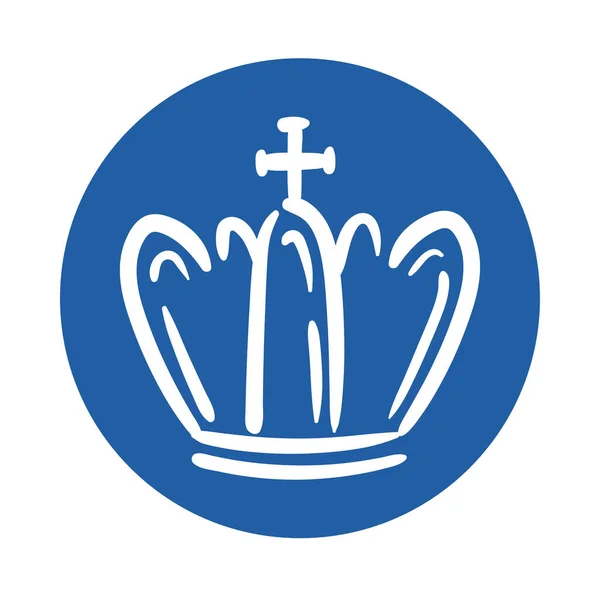 Значок стилю королівської корони блоку — стоковий вектор
