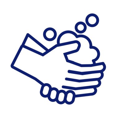 Köpük çizgi simgesi ile elleri yıkama