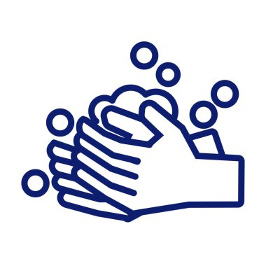 Köpük çizgi simgesi ile elleri yıkama