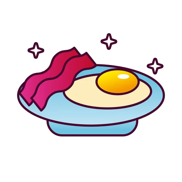 Deliciosos ovos fritas ícone de estilo detalhado — Vetor de Stock