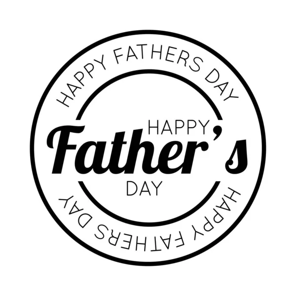 Happy fathers day seal line icon — стоковый вектор
