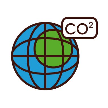 CO2 çizgisi olan ve biçim simgesini dolduran gezegen