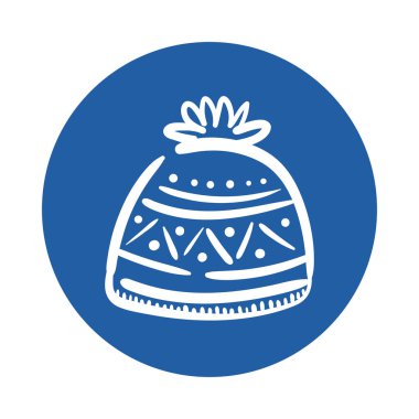 kış şapkası aksesuar blok biçimi simgesi