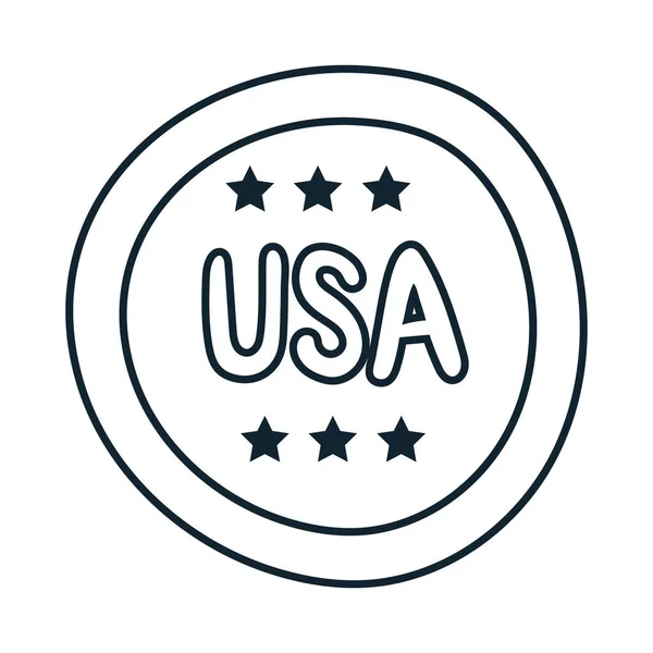 Марка з зірками стиль денної лінії незалежності США — стоковий вектор