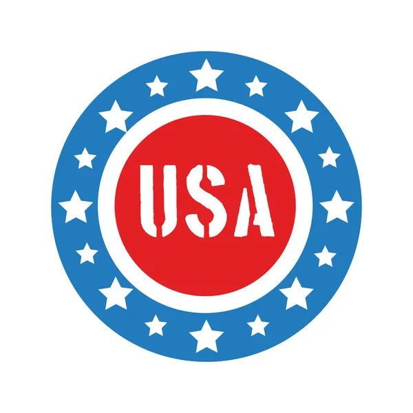 Марка з зірками США день незалежності плоский стиль — стоковий вектор