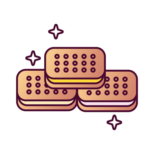 Słodkie ciasteczka szczegółowy styl ikona — Wektor stockowy