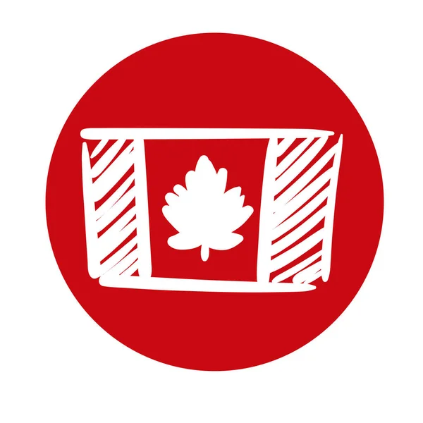 カナダフラッグブロックスタイルのアイコン — ストックベクタ