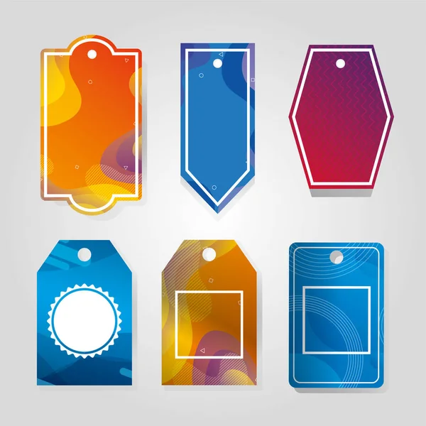 Comercial tags met levendige kleuren — Stockvector