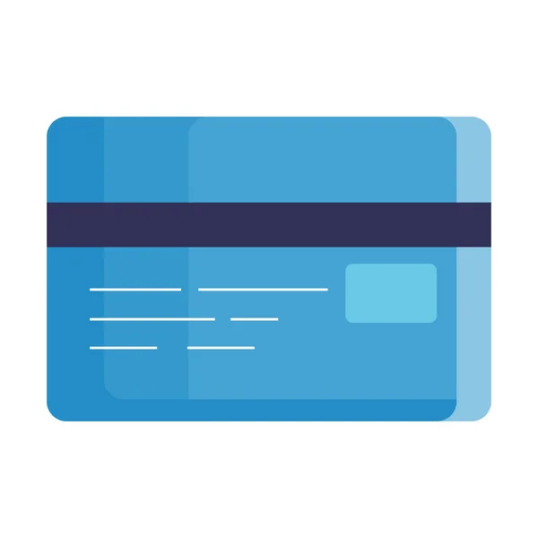 Kreditní karta na bílém pozadí, modrá barva — Stockový vektor