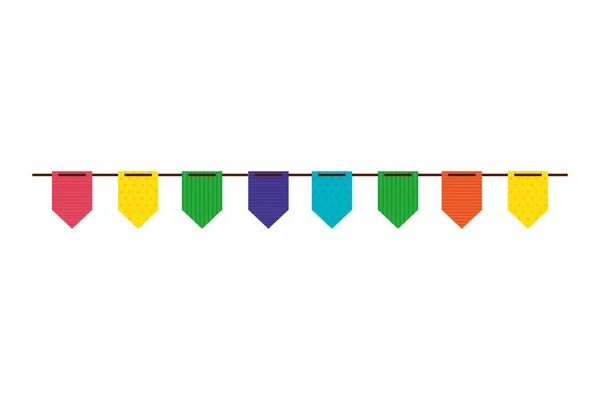 Carnival colored garland, festive celebration, isolated icon — Stock Vector