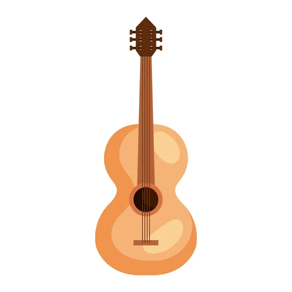 Classical wooden guitar, string plucked musical instrument — Stock Vector