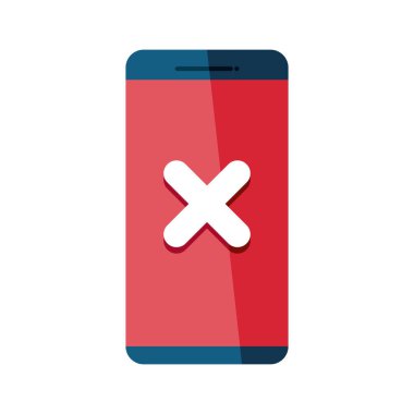 hata sembollü akıllı telefon, veri koruması veya dijital çevrimiçi güvenlik kavramı