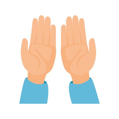 Beyaz arka planda iki boş el yan yana.