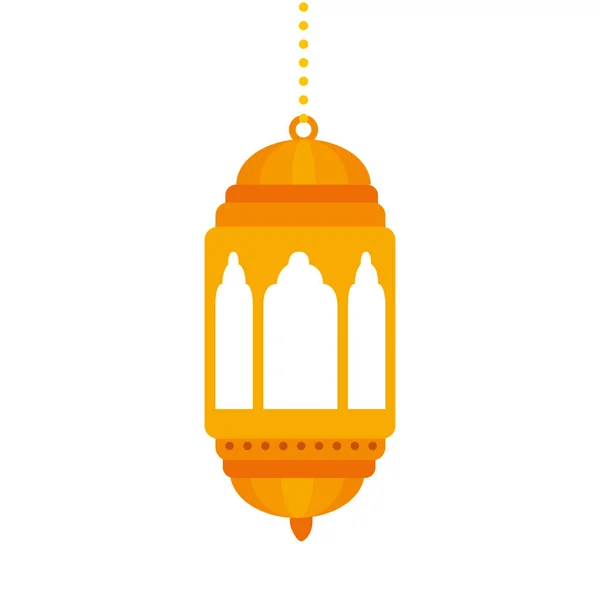 Ramadan Kareem lámpa akasztás, arab iszlám kultúra dekoráció fehér háttér — Stock Vector