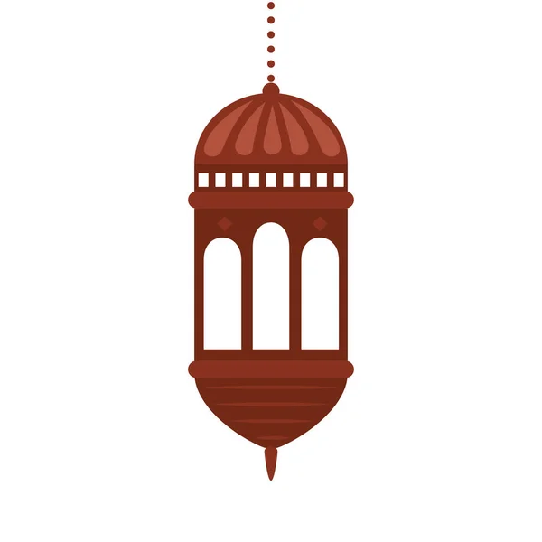 Ramadan kareem linterna colgante, árabe islam cultura decoración sobre fondo blanco — Archivo Imágenes Vectoriales