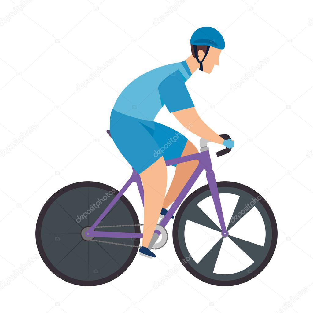 Bici da corsa, uomo in bici da strada su sfondo bianco - Vettoriale Stock  di ©yupiramos 378466316