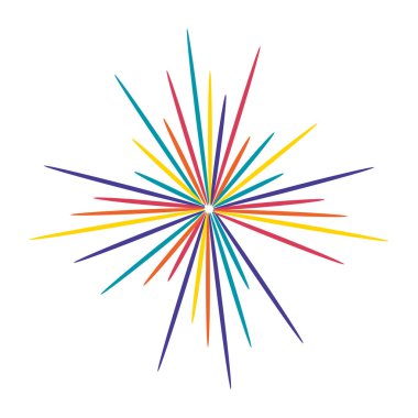 Beyaz arkaplanda havai fişek patlama simgesi