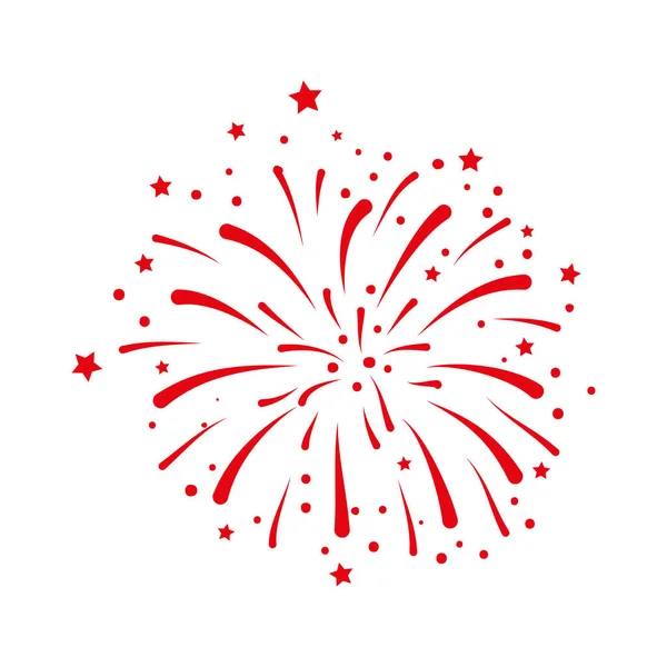 Tűzijáték robbanás ikon fehér háttér — Stock Vector