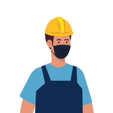 Maske vektör tasarımlı erkek yapıcı