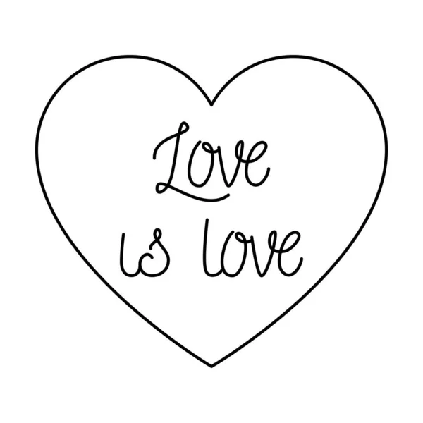 Amor es amor interior corazón vector diseño — Archivo Imágenes Vectoriales