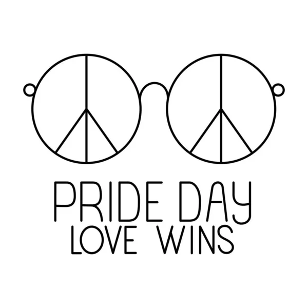 Gafas de amor y paz aisladas y diseño de vectores del día del orgullo — Archivo Imágenes Vectoriales