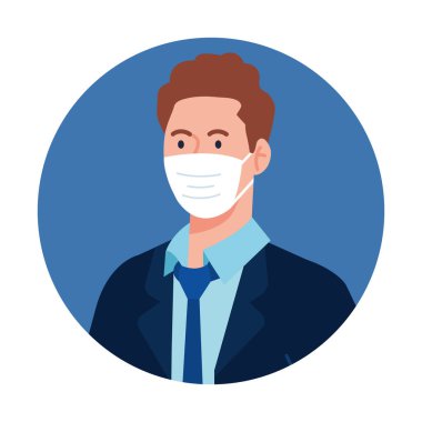 Maske vektör tasarımlı iş adamı