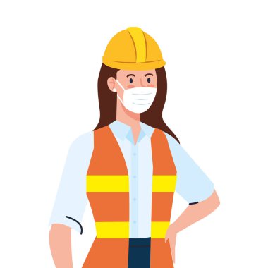 Maske vektör tasarımlı kadın yapıcı