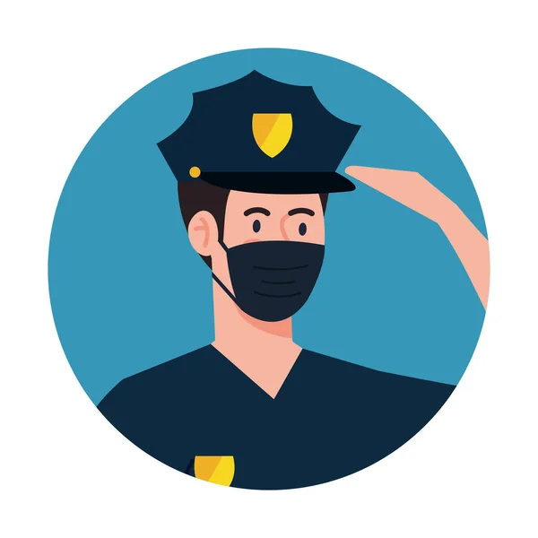 Mužská policie s maskou vektor design — Stockový vektor