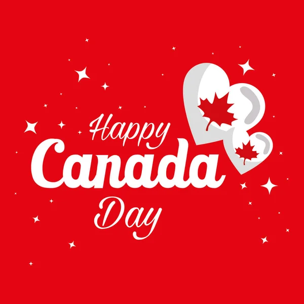 加拿大的快乐加拿大心脏日矢量设计 — 图库矢量图片