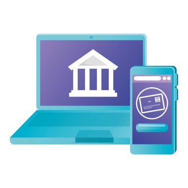 Banka vektör tasarımlı izole akıllı telefon