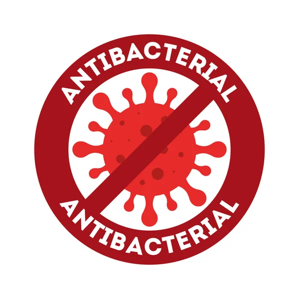 Antibacterial ban with covid 19 virus vector design — Stock Vector