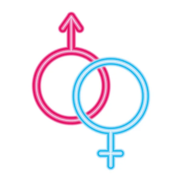 Női és férfi nemi szimbólumok vektortervezés — Stock Vector