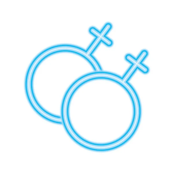 Ізольований лесбійський гендерний символ Векторний дизайн — стоковий вектор