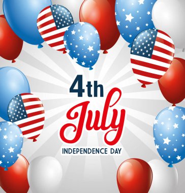 Bağımsızlık Günü vektör tasarımının Usa balonları