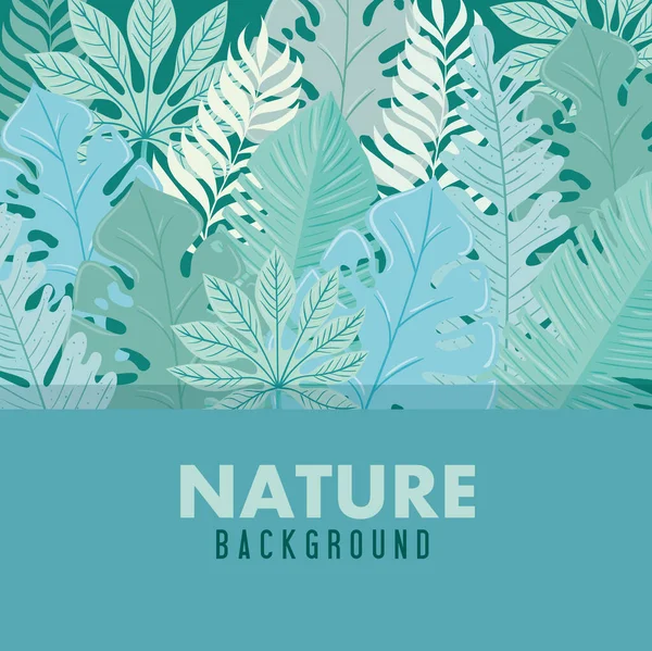 Hintergrund, tropische Naturblätter mit Pastellfarbe — Stockvektor