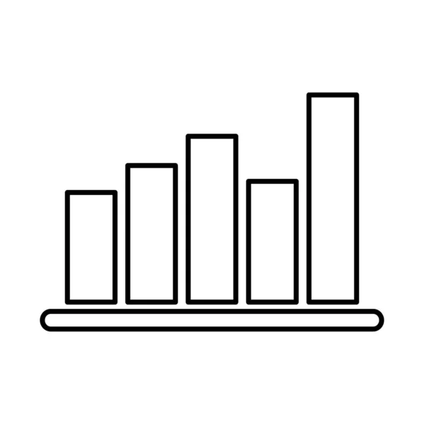 Estatísticas barras infográfico ícone isolado — Vetor de Stock